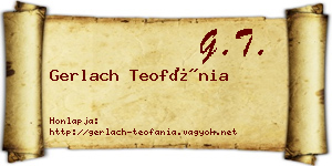 Gerlach Teofánia névjegykártya